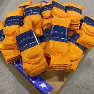[48 Pairs] BNWT BOMBAS x Virgin Atlantic Orange Solid Calf Socks LARGE